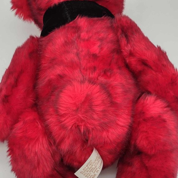 Dan Dee - RED stuffed Teddy Bear with velvet neck ribbon, 18" tall - Picture 2 of 3